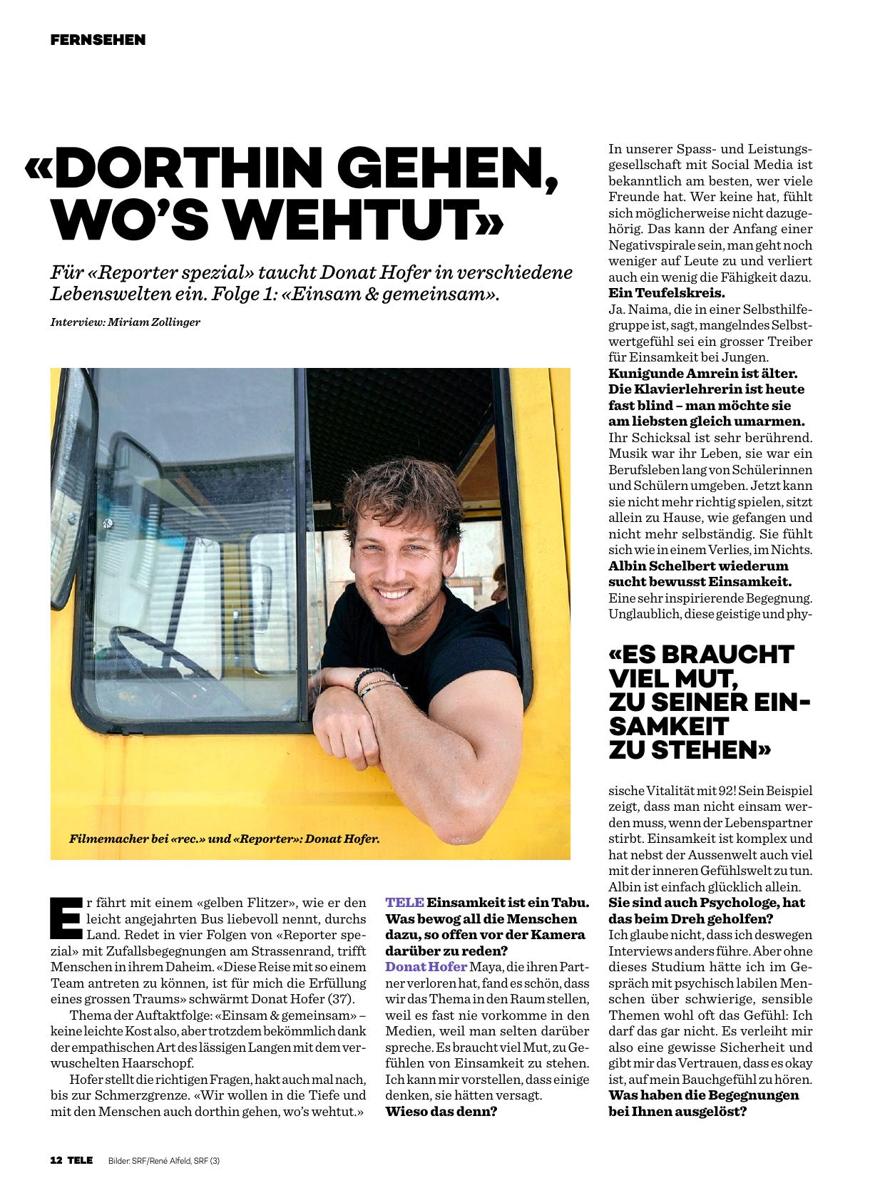TELE: Dorthin gehen, wo's wehtut